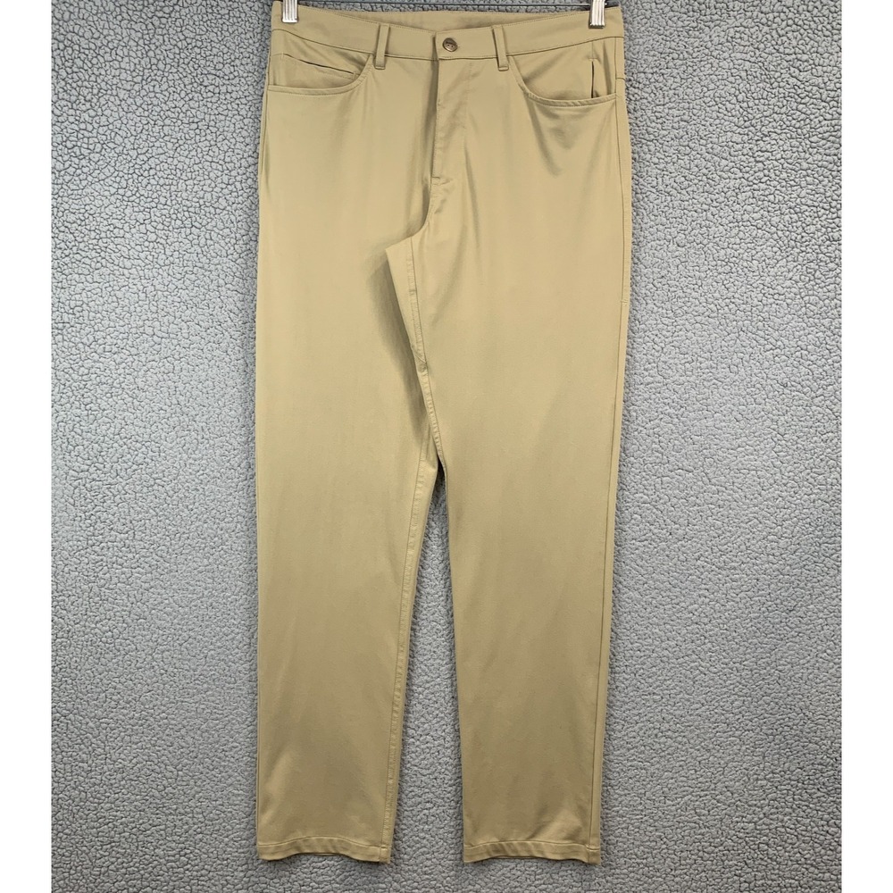 BARBELL Men's Khaki Tan Chino Performance Pants Size 32 x 32 Excellent